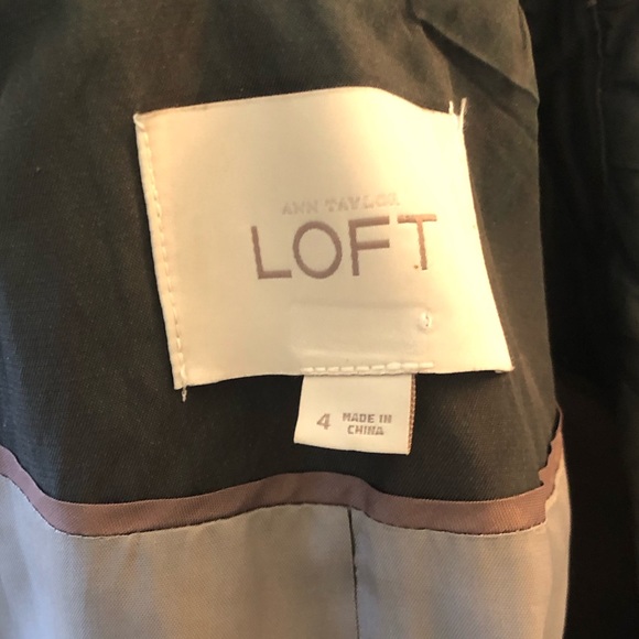 LOFT Lightweight Cinched Waist Rain Jacket Coat Packable Gray Size 4 - Picture 8 of 8